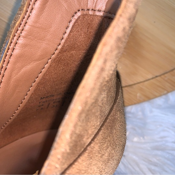 Aldo Kendall Women's Ankle Booties Light Brown Size 7.5 Suede Colourblock Heel - Picture 8 of 9